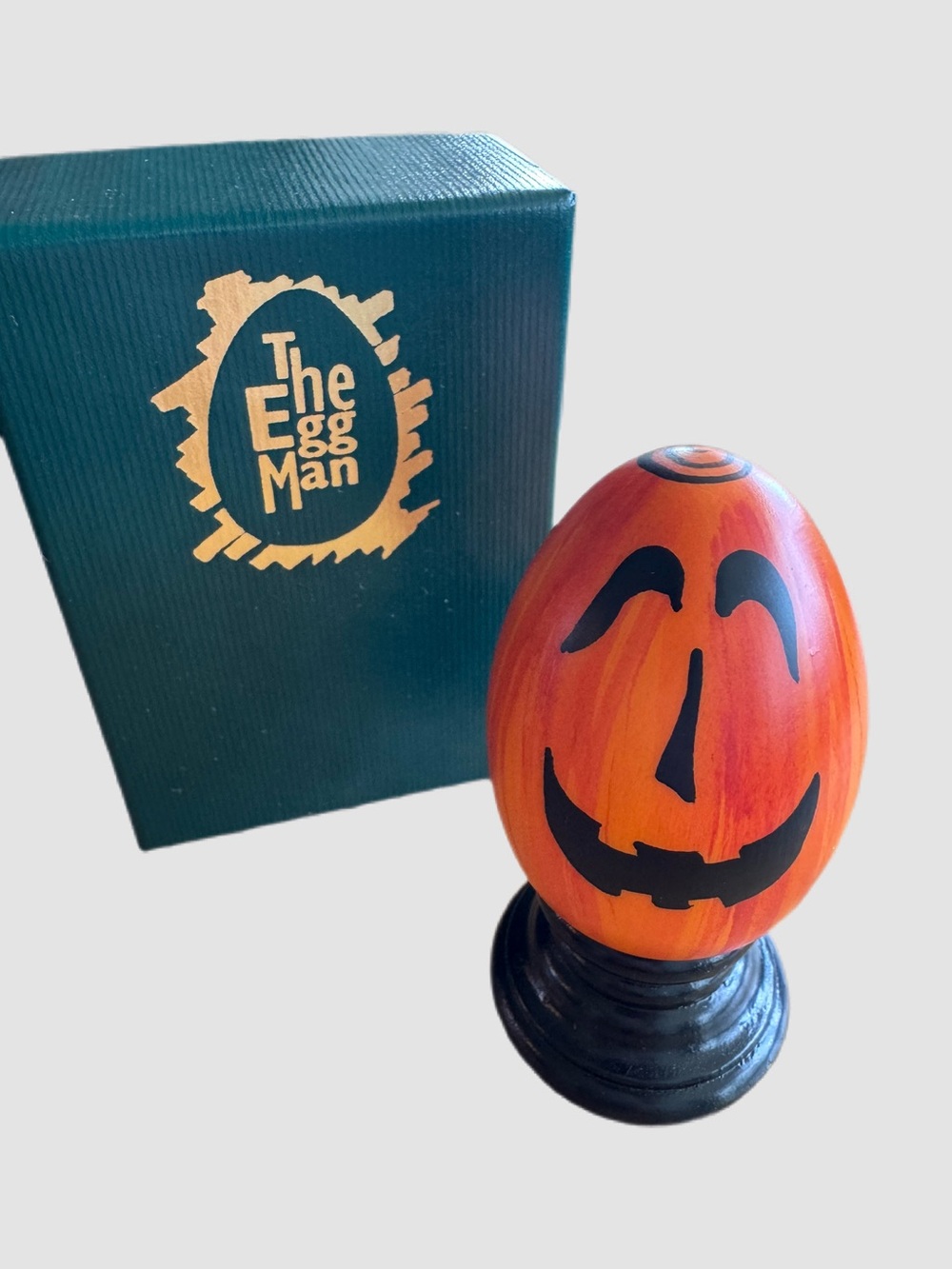 The Egg Man Hand-Painted Pumpkin Jack-O'-Lantern Egg